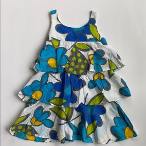 ZA girls white tiered floral print dress EUC 7-8